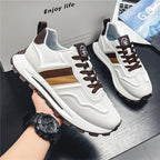 Leather Non Slip Breathable Lightweight Platform Running Trainers