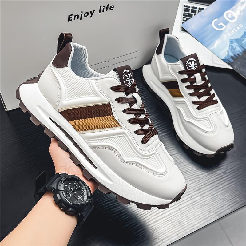 Leather Non Slip Breathable Lightweight Platform Running Trainers
