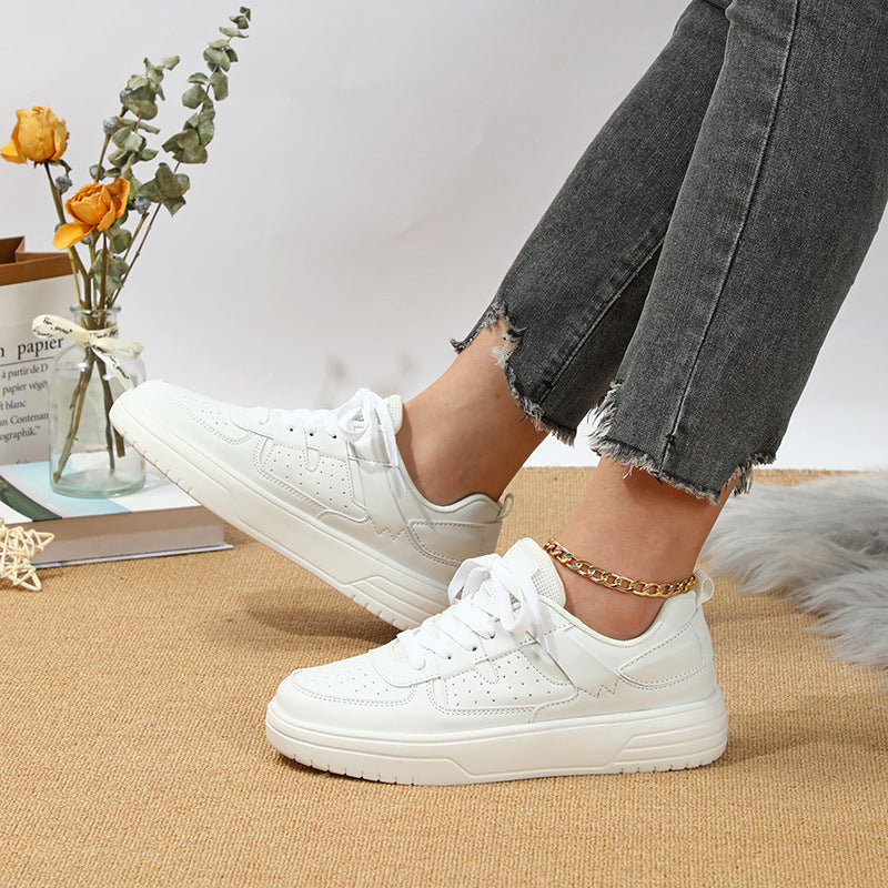 EVA Platform Low Top Lace Up Round Toe Trainers