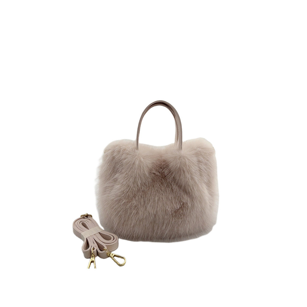Womens Faux Fur Style Tote Bag