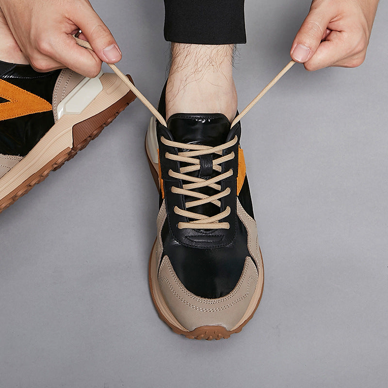 Mens Leather Breathable Trainers