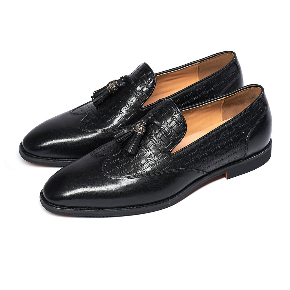 Mens Leather Breathable Loafers