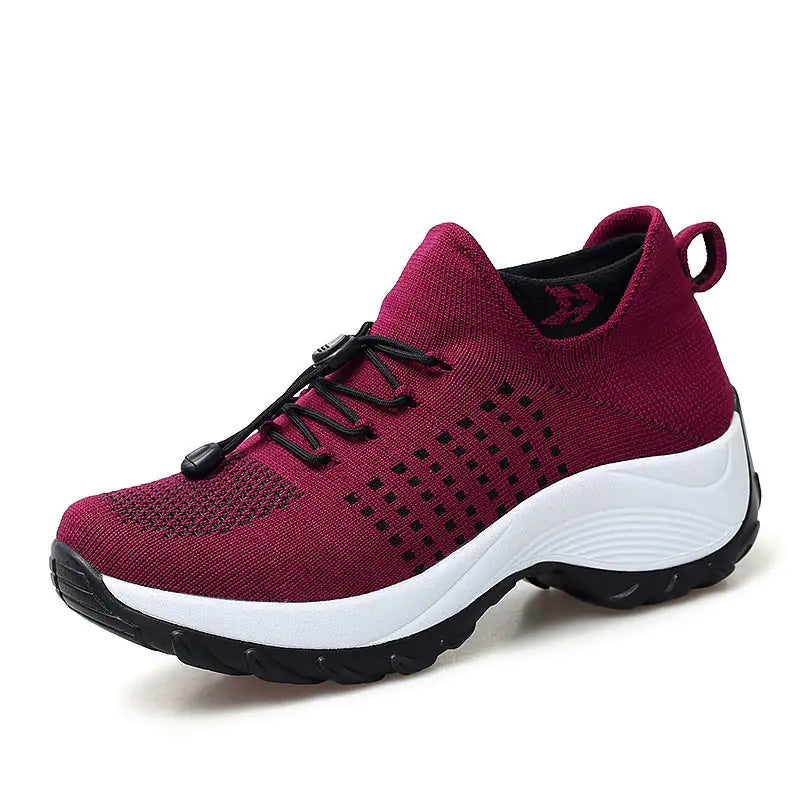 Womens Breathable Mesh Lightweight Round Toe Running Trainers