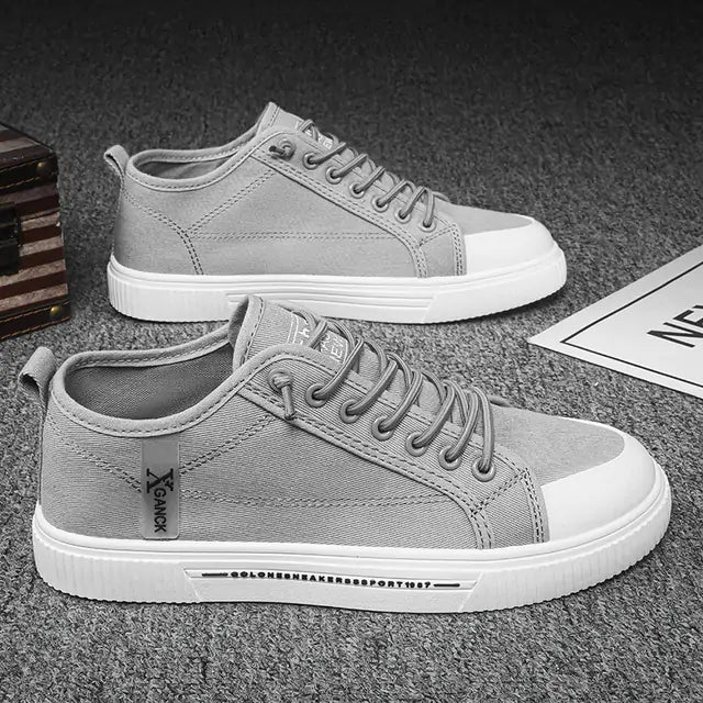Mens Canvas Breathable Cushioned Lace Up Trainers