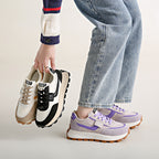 Breathable Mesh Low Top Lace Up Round Toe Running Trainers