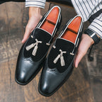 Mens Leather Round Toe Loafers