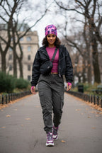 Pink Purple Camo Adventure Beanie - Double-Layered Outdoor Streetwear by StayClothed.com