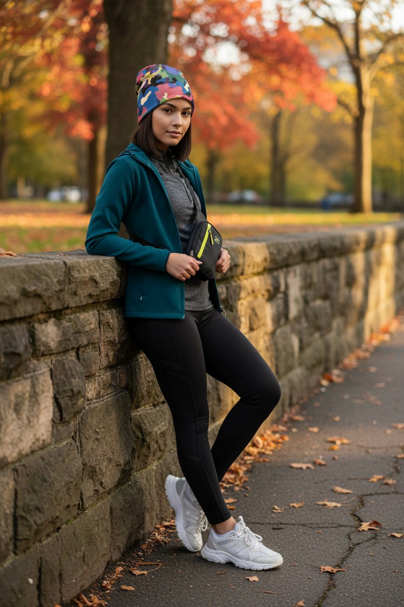 Rainbow Multi Camo Adventure Beanie - Double-Layered Outdoor Streetwear by StayClothed.com