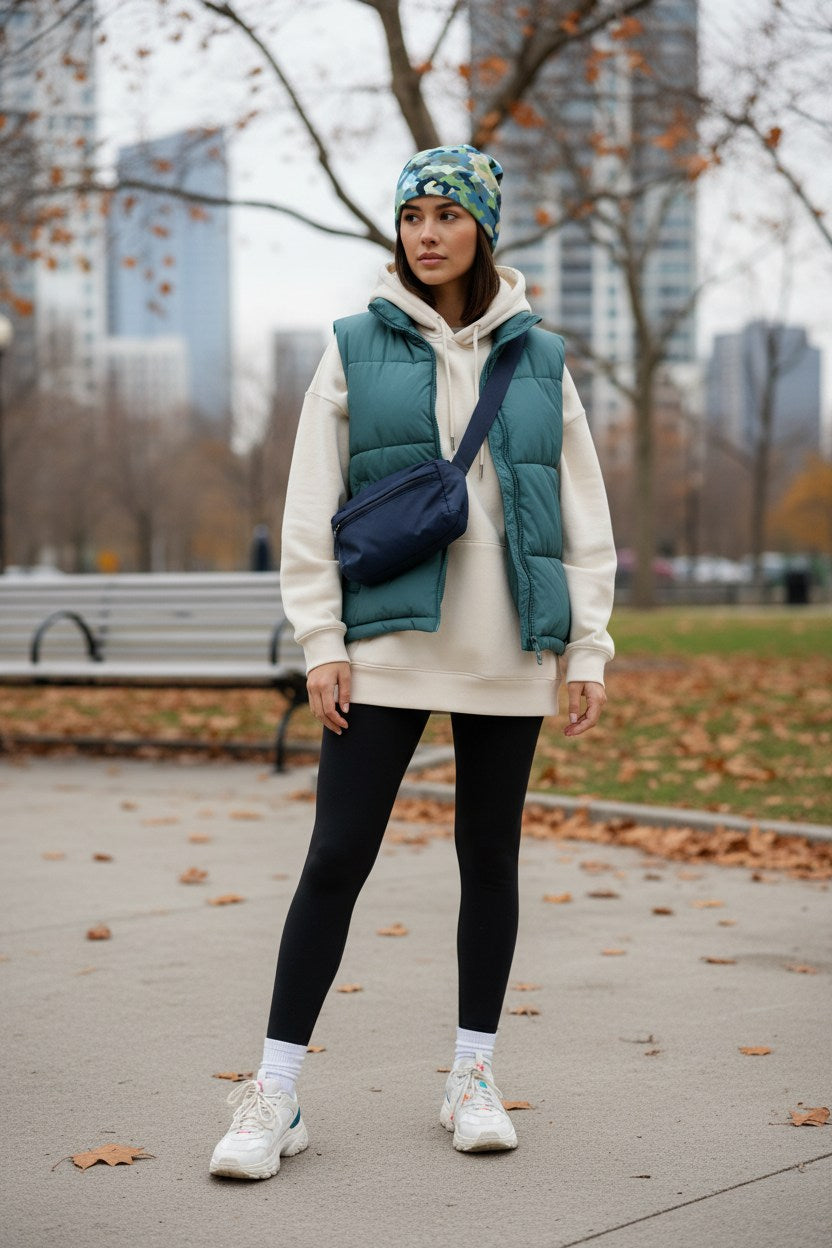 Ocean Green Camo Adventure Beanie - Double-Layered Outdoor Streetwear by StayClothed.com