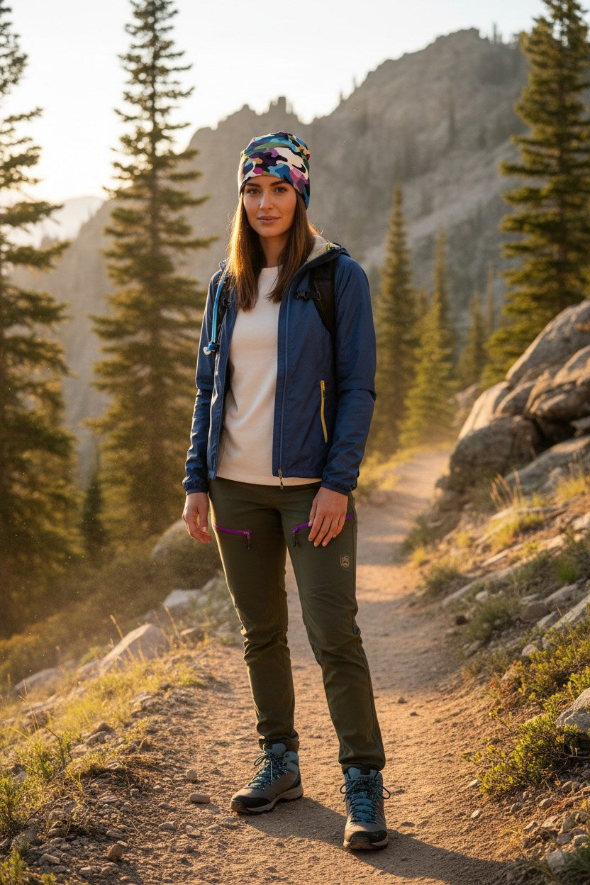 Vibrant Multi Camo Adventure Beanie - Double-Layered Outdoor Streetwear by StayClothed.com