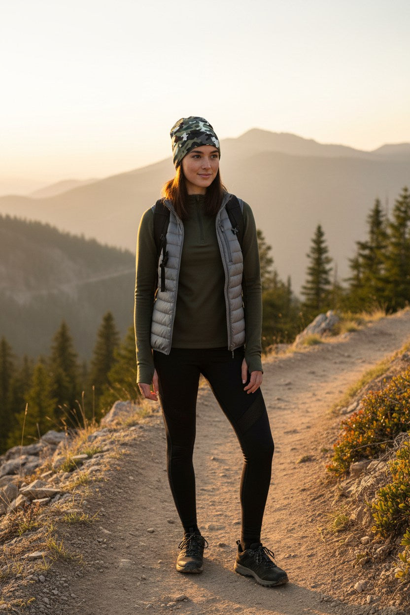 Urban Black Camo Adventure Beanie - Double-Layered Outdoor Streetwear by StayClothed.com