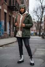 Pixel Woodland Camo Adventure Beanie - Double-Layered Outdoor Streetwear by StayClothed.com