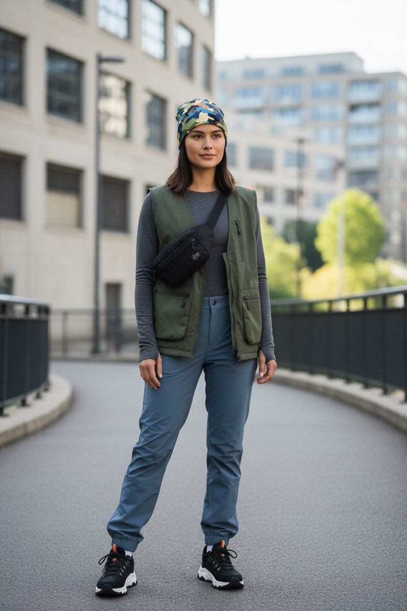 Blue Green Camo Adventure Beanie - Double-Layered Outdoor Streetwear by StayClothed.com