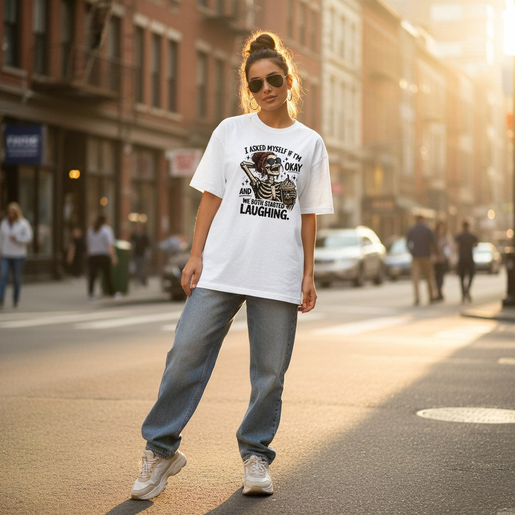 Female streetwear model golden hour