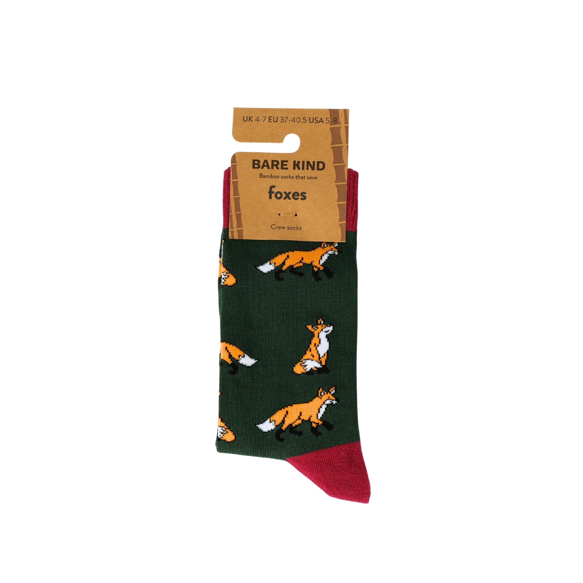 Bare Kind Save the Foxes Bamboo Socks