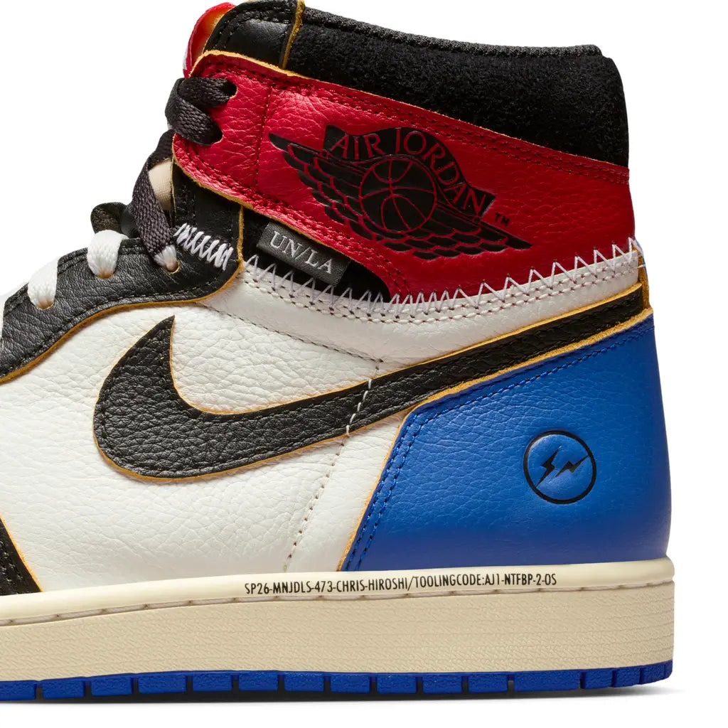 Air Jordan 1 Retro High OG SP Fragment X Union LA Varsity Red Sport Royal Trainers