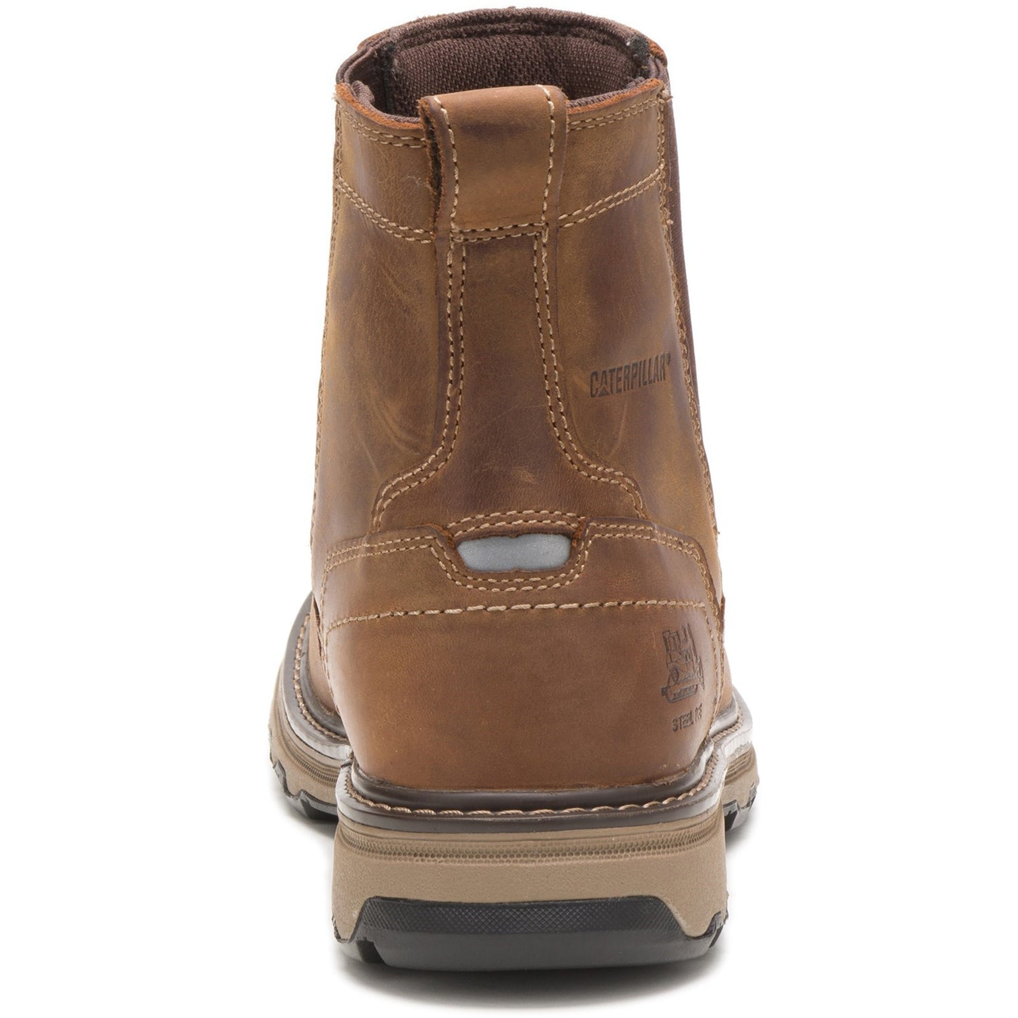 Caterpillar Cat Pelton Steel Toe S1P HRO SRA Safety Work Dealer Boots Dark Beige