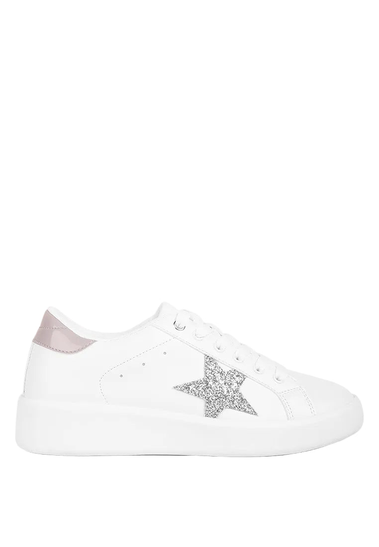 Leather Cushioned Lace Up Trainers