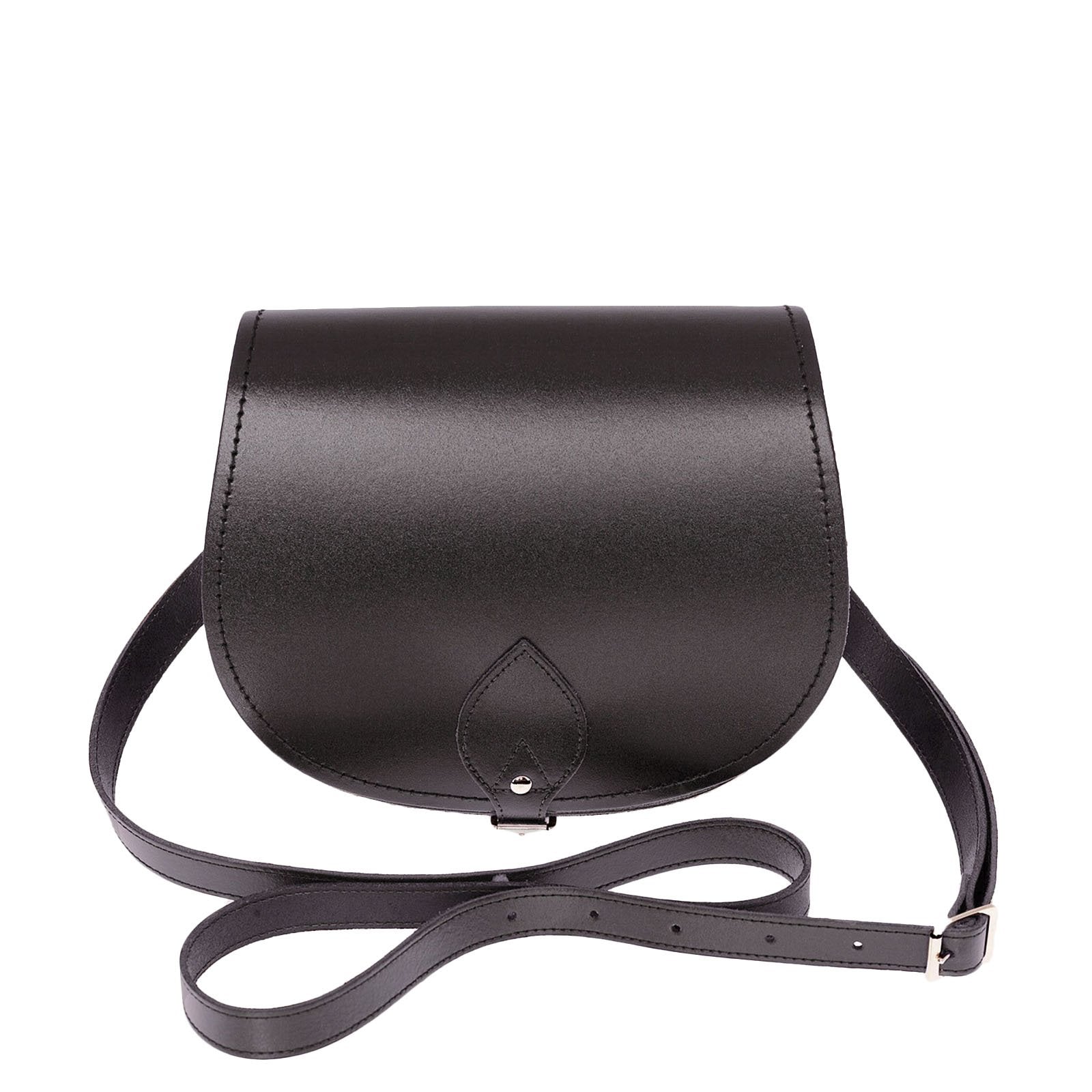 Zatchels Graphite Handmade Leather Saddle Bag