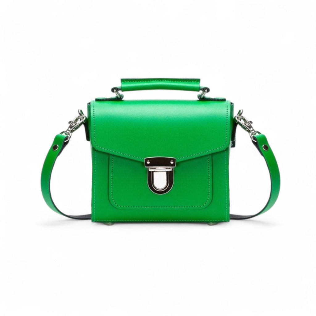 Zatchels Green Sugarcube Handmade Leather Handbag front view
