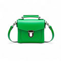 Zatchels Green Sugarcube Handmade Leather Handbag front view