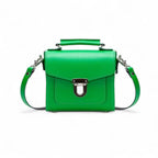 Zatchels Green Sugarcube Handmade Leather Handbag front view