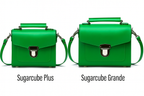 Zatchels Green Sugarcube handbag size guide view