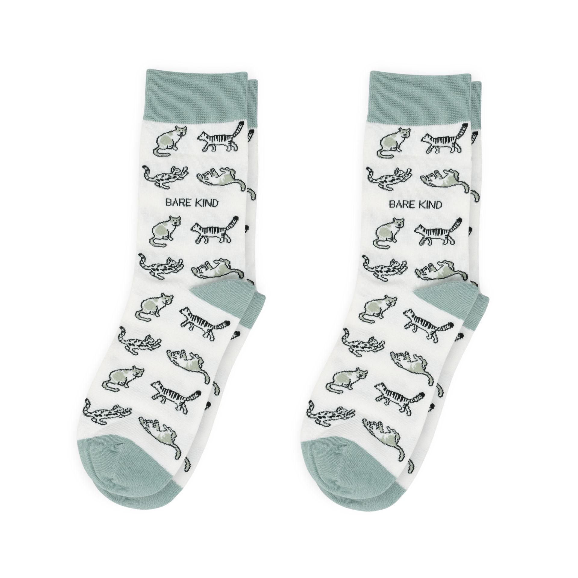 Bare Kind Green Cat Pet Pair Bamboo Sock Set