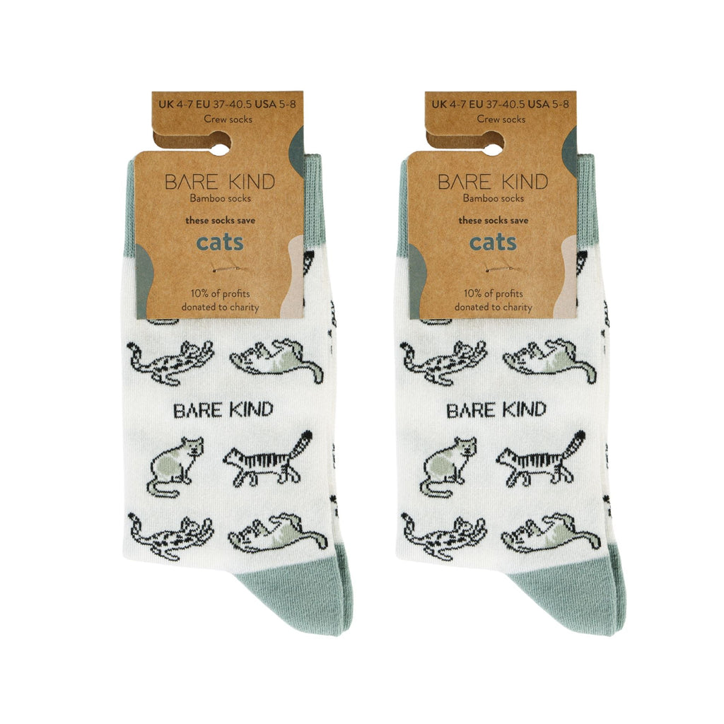Bare Kind Green Cat Pet Pair Bamboo Sock Set