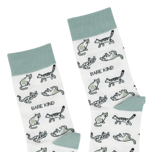 Bare Kind Save the Green Cat Bamboo Socks
