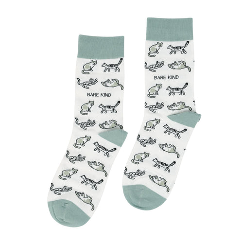 Bare Kind Save the Green Cat Bamboo Socks