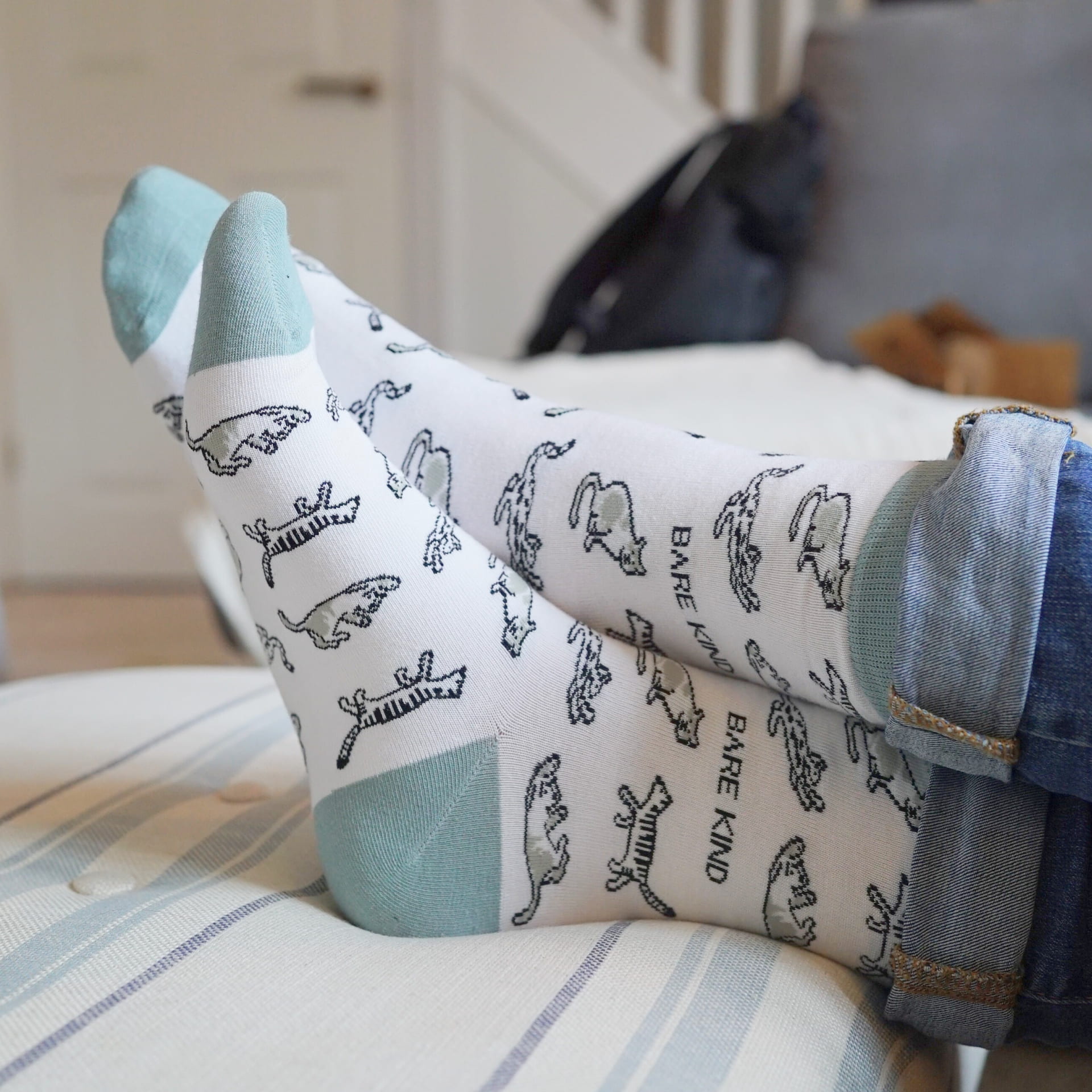 Bare Kind Save the Green Cat Bamboo Socks