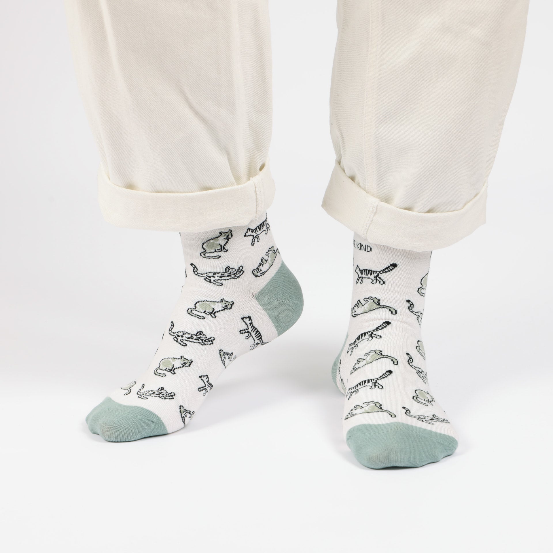 Bare Kind Save the Green Cat Bamboo Socks