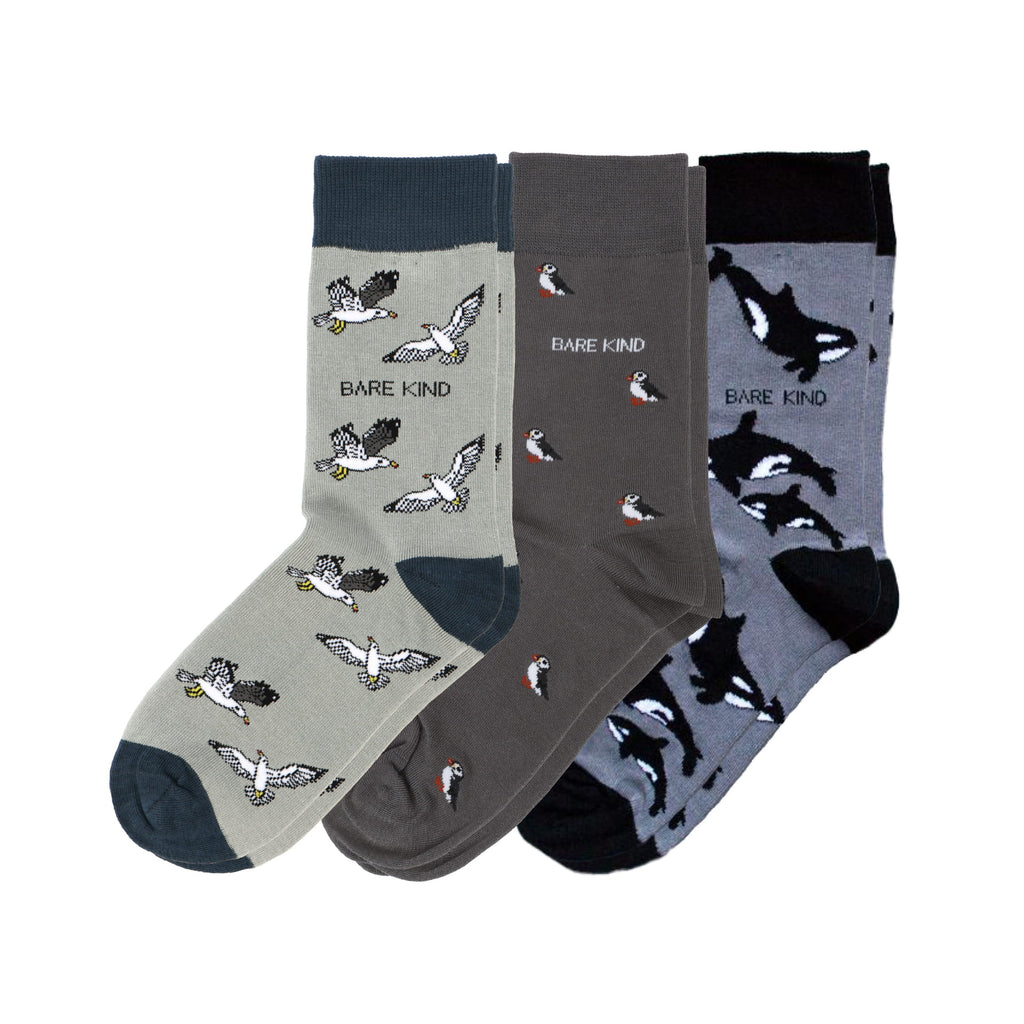 Bare Kind Grey Lover 3 Bamboo Sock Set