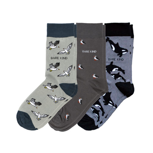 Bare Kind Grey Lover 3 Bamboo Sock Set