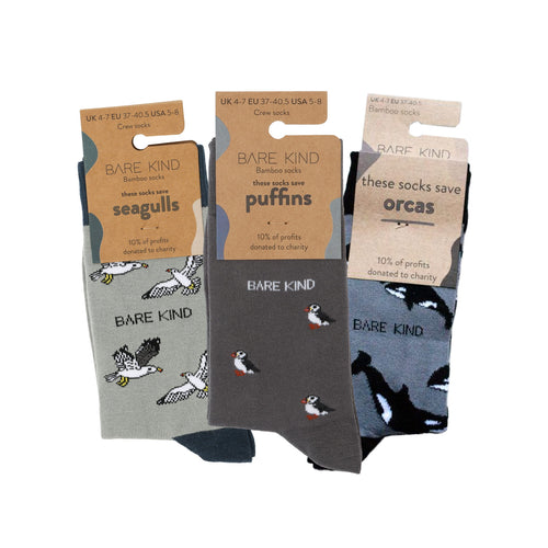Bare Kind Grey Lover 3 Bamboo Sock Set