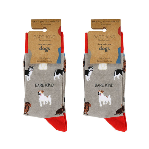 Bare Kind Grey Dog Pet Pair Bamboo Sock Set