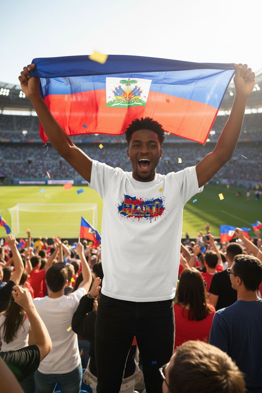 Haiti World Cup 2026 T-Shirt - Bold Graffiti Flag Design by StayClothed.com