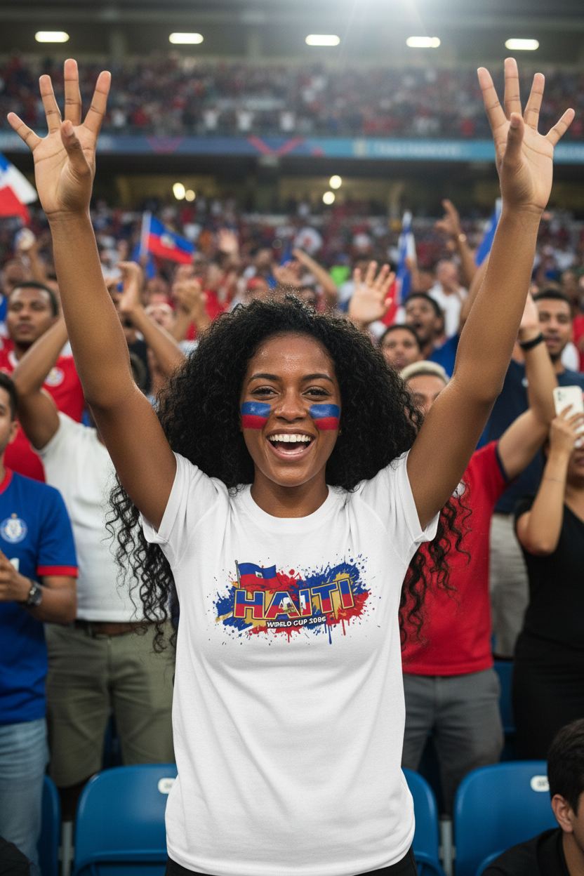 Haiti World Cup 2026 T-Shirt - Bold Graffiti Flag Design by StayClothed.com