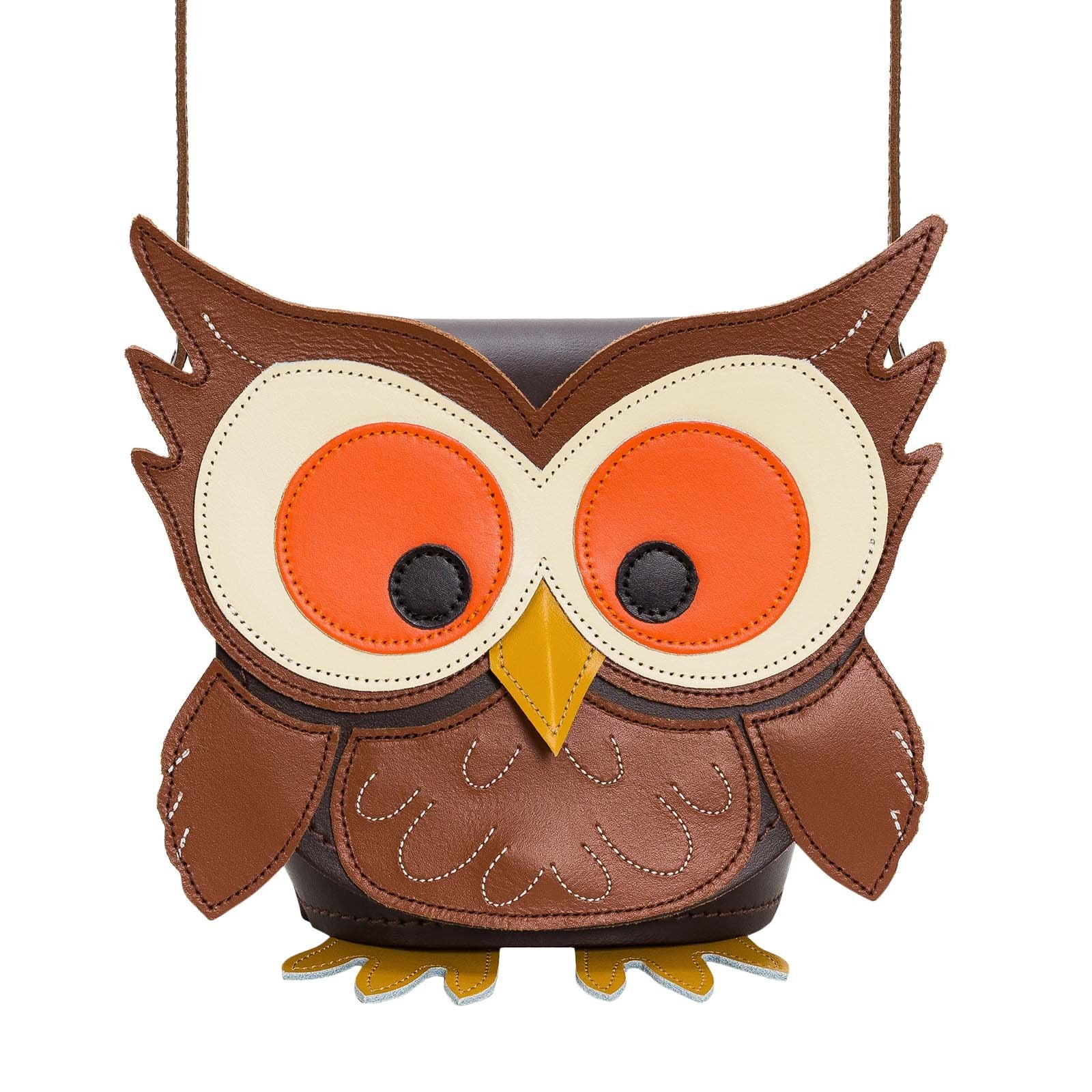 Zatchels Hoot Owl Handmade Leather Bag front view