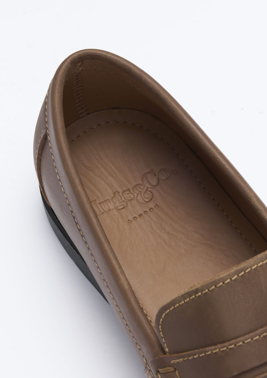 Hugs & Co Mens Boat Loafers Light Brown Leather