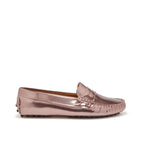Hugs & Co Womens Penny Driving Loafers Rose Gold Patent Leather