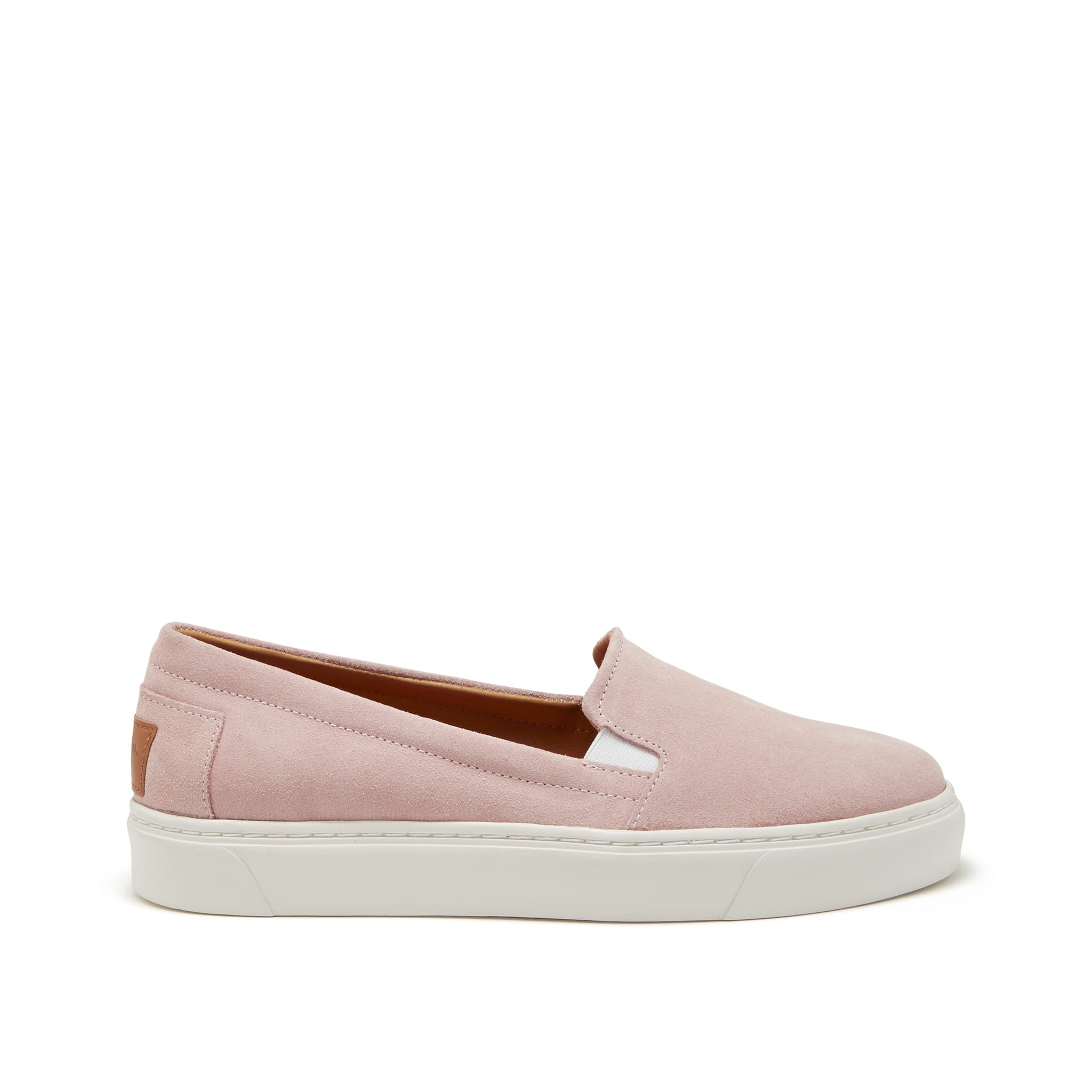 Hugs & Co Womens Slip-On Sneakers Ice Pink Suede