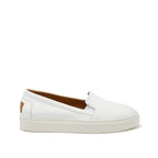 Hugs & Co Womens Slip-On Sneakers White Leather