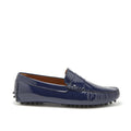 Hugs & Co Mens Penny Driving Loafers Navy Blue Patent Leather