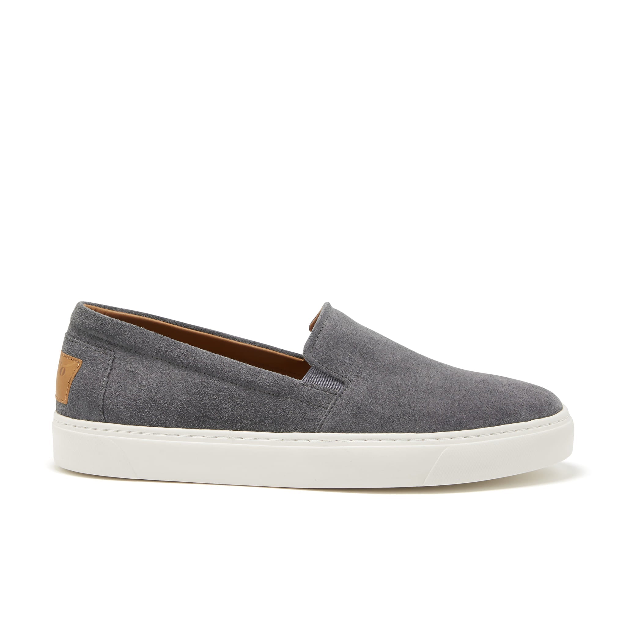 Hugs & Co Mens Slip-on Sneakers Slate Grey Suede