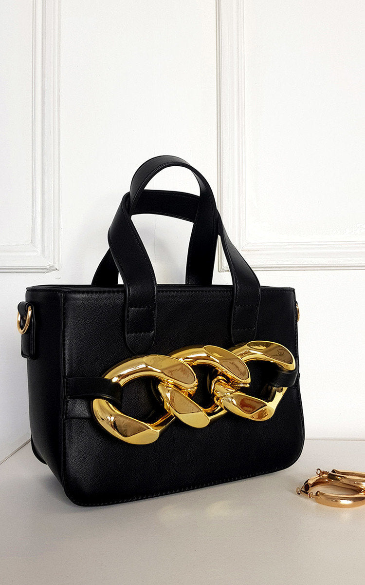 Claire Faux Leather Handbag With Statement Chain