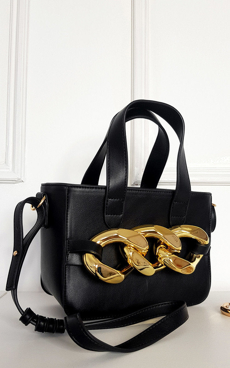 Claire Faux Leather Handbag With Statement Chain