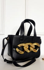 Claire Faux Leather Handbag With Statement Chain