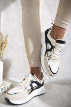 Leather Breathable Lightweight Lace Up Running Trainers